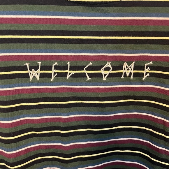 Welcome Skateboards Surf Stripe Spooky Text Long Sleeve T-Shirt sz M - Picture 3 of 10